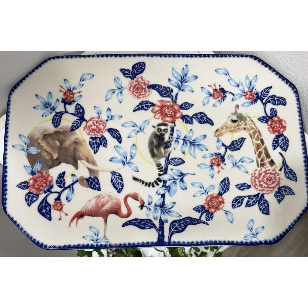 Anthropologie Nature Table Lou Rota Platter Lemur Elephant Flamingo Giraffe